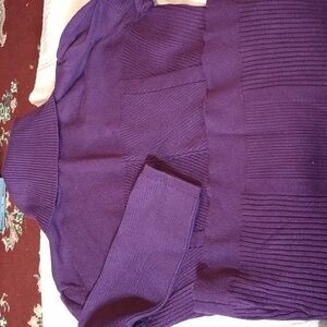 Cato large, long purple turtle neck sweater form fitting (Rox356)